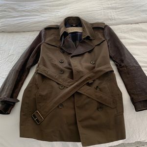 Women’s Burberry Brit Leather/Cotton trench